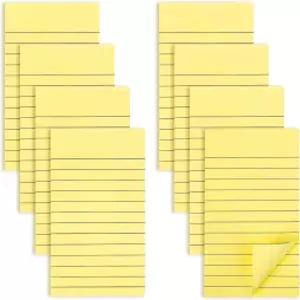 400장 안감 스티커 메모 4x6 우편 8팩 라이트 옐로우 셀프 스틱 패드 사무실 학교 가정용 대형 50장/패드