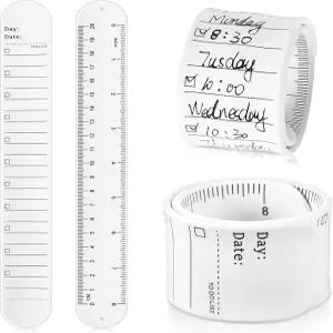 장디 실리콘 간호사 슬랩 브레이슬릿 재사용 가능한 웨어러블 메모장 손목 밴드 방수 목록 메모 쓰기 가능