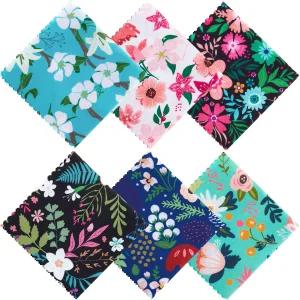 위우데이 18피스 안경 청소용 천 귀여운 꽃 봄 꽃무늬 디자인 극세사 라마 렌즈 재사용 가능한 물티슈