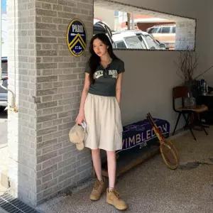 여자 여름 시원한 와이드핏 밴딩 카고 반바지