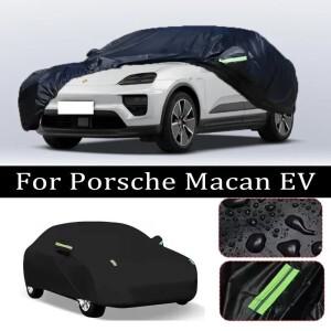 포르쉐 마칸 EV 자동차 커버 야외 방수 방진 햇빛/비/눈 보호 두꺼운 옥스포드 천 전체 차량 액세서리
