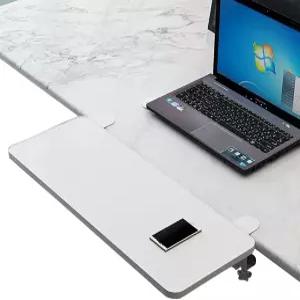 팔꿈치 및 손목 지지 기능이 있는 ROSPFKELSC 책상 익스텐더 트레이 접이식 키보드 플랫폼 클램프 온