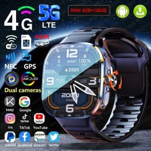 5G/4G 풀 네트워크 스마트워치 2.40인치 720x720 대화면 HD 화상 통화 8GB+128GB RAM 구글 플레이 WIFI GPS