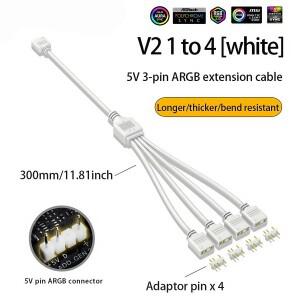 호환상품 ARGB 팬 스플리터 케이블 - 14포트 5V 3핀 마더보드 싱크 허브 PC 케이스 및 LED 스트립용 30cm