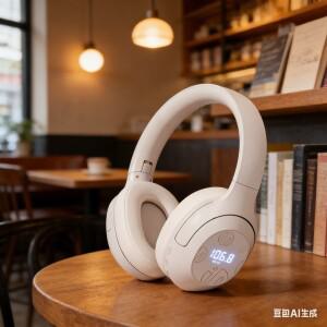 INPHIC H1S 무선 헤드셋 FM 라디오 탑재 충전식 오버이어 헤드폰 마이크 내장 노이즈 캔슬링 기능 게이밍