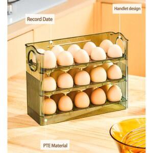 자동 회전 계란 보관함 휴대용 냉장고 정리함 트레이 다층 대용량