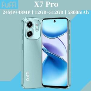 호환상품 FUFFI X7 Pro 스마트폰 핸드폰 안드로이드 14 6.56인치 화면 12+512GB 24+48MP 휴대폰 핸드폰 580