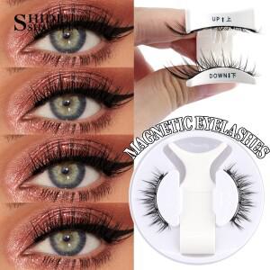 호환상품 SHIDISHANGPIN 듀얼 재사용 가능 자기 속눈썹 핀셋 세트 가짜 밍크 수제 천연 및