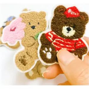 꾸미기 곰돌이 자수 패치 와팬 세트 DIY 16종
