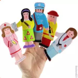 일상발견 손가락인형 직업놀이교구 말하기 연습 돕는 언어 발달 인형극 소품 어린이집교구