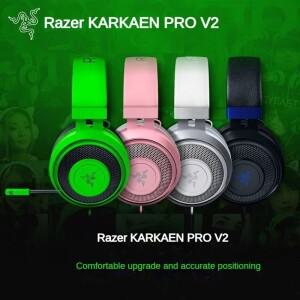 Razer KRAKEN PRO V2 헤드셋 컴퓨터 게임 음악 PC MAC PS4 스위치 E-스포츠 이어폰 용 마이크가있는 유선