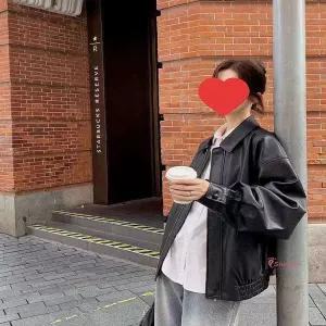 여성 간절기 페이크 레더자켓 오버핏 2컬러 가죽점퍼abc505