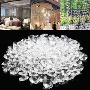 브레이브코우 200개/세트 K9 유리 크리스탈 갈랜드 스트랜드 걸이 샹들리에 보석 구슬 체인 굴절 14mm 투명 팔각 끈 결혼식 파티 센터피스 크리스마스 트리용