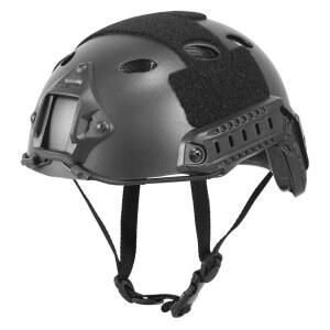 에어소프트 헬멧, PJ 타입 전술 페인트볼 패스트 밀리터리 전면 NVG 마운트 및 사이드 레일 통기성 통풍구가 있는 코스프레 야외 활동용 헬멧