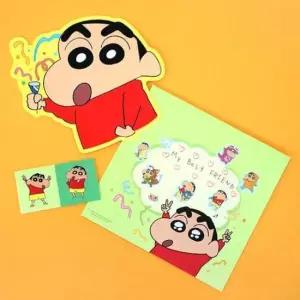 [문구/오피스] 짱구 모양 캐릭터 카드 7P 친구 축하 감사 초대 편지