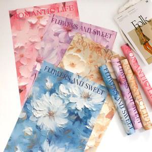 발렌타인 데이 3D 유화 포장지 꽃다발 선물용 수제 DIY 재료 아트지 포장 용품