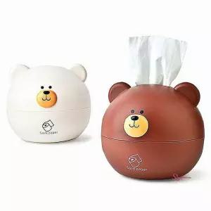 곰돌이휴지 티슈곽 보관함 미니 두루마리 각티슈 냅킨 원형 통커버 케이스 정리함 디스펜서 휴지곽jkl658