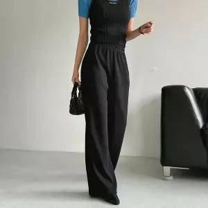 [하프클럽/]여자 골지 부츠컷 쫀쫀스판 밴딩 빅사이즈 롱 바지