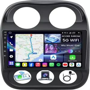 [4Core+64GB] 지프 컴퍼스 패트리어트 2010-2016 5G WiFi 10.4 1280 * 800 터치스크린 헤드 유닛 무선