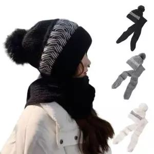 모자목도리 방한모자 겨울 니트 목도리 방한모 모자