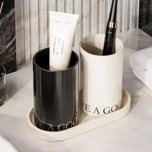 욕실용품 칫솔통 칫솔걸이 2구 세트 양치컵 치약꽂이 칫솔꽂이 욕실 거치대