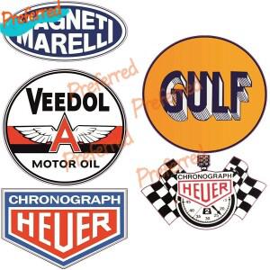 고품질 데칼 오일 랠리 레이싱 걸프 빈티지 레트로 튜닝 스티커 자동차 V8 Oldschool Rust Esso STP Champi