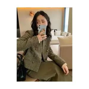 여성 가을 코트 하프 트위드 춘추룩 빈티지 프렌치 쇼트 톱 MF3