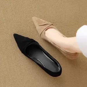 여친 검정 오피스룩 빈티지 하이힐 가죽으로 없음 스틸레토 발에 프렌치 무리가 CH5