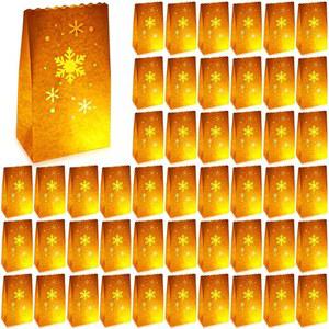 야외 크리스마스 디왈리 홀리데이 루미나리아스 화이트 겨울 48개 장식용 결혼식 HORTSUN 파티 캔들 진압용 페이퍼 눈송이 랜턴 할로윈 화재 추수감사절