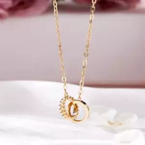 14K 버티컬 크로스 더블링 체인 목걸이 MNN42433