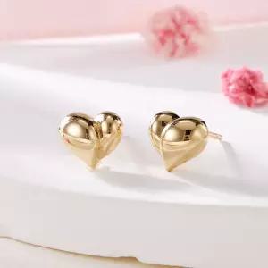 14K 물방울 볼륨 하트 침귀걸이 한쌍 MNE42438