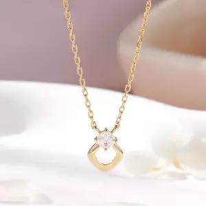 14K 더블 쿠션컷 큐빅 체인 목걸이 MNN42429