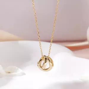 14K 볼륨 크로스 루프 체인 목걸이 MNN42423