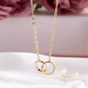 14K 매트 크로스 더블링 체인 목걸이 MNN42432