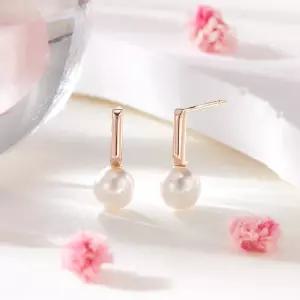 18K 슬림 골드스틱 진주 침귀걸이 한쌍 MNE42440