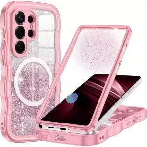 스마트폰 케이스 갤럭시 S26 울트라 마그네틱용 헤코동크 큐트 웨이브 매그세이프 호환 내장 강화 유리 스