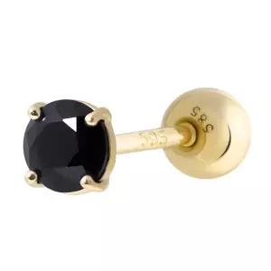 14K GOLD 베이직 3mm 블랙 큐빅 골드 금 피어싱