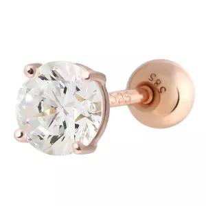 14K GOLD 베이직 4mm 큐빅 로즈골드 금 피어싱