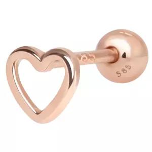 14K GOLD 하트라인 심플 베이직 금 피어싱