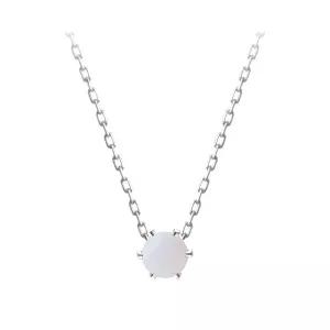 오팔 크리스탈 큐빅 6프롱 세팅 92.5 실버 은 목걸이