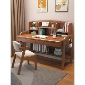 프리미엄 쌍둥이 원목색 데스크탑 공부방 사무실 단테이블 내추럴 우드 책상