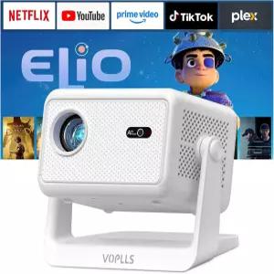 공식 라이선스 APP 및 1800 ANSI 스마트 미니 프로젝터(WiFi Bluetooth 4K 지원) VOPLLs 오토