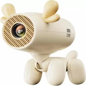 미니 프로젝터 와이파이 6 및 블루투스 5.1이 탑재된 카툰 독 스마트 풀 HD 4K 지원 휴대용 안드로이드 11