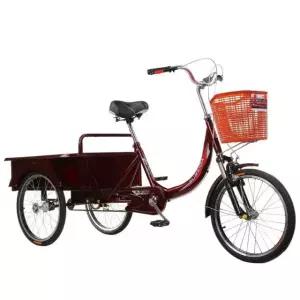 프리미엄 시니어 퍼플 세발자전거 짐수레 바구니 어른용 짐싣는 수레 쇼크업소버에디션