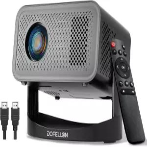 [내장 앱 및 2026 업그레이드] 와이파이 블루투스 휴대용 미니 프로젝터 TV 스틱/HDMI/USB와 호환되는 기본