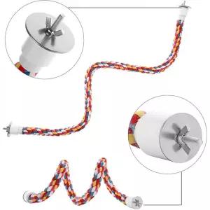 앵무새횃대 컬러 로프 면횃대 새장용품 장난감 놀이터 3단