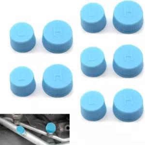 CouTunp 10PCS 자동차 A/C 밸브 코어 캡 에어컨용 R134a 교체 고압 및 저압 누수 방지 AC 시스템 씰 더스트