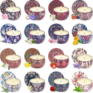 여성용 16팩 향초 선물 세트 크리스마스용 아로마테라피 캔들 팩 소이 왁스 신부 들러리 생일 발렌타인데이
