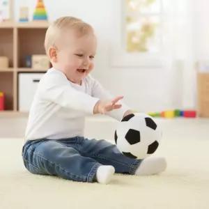 프렐이그로 아기축구공 (흑백) 소프트볼 공놀이 방울소리 딸랑이 촉감놀이 감각발달 소근육