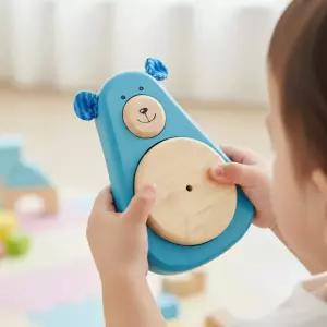 아임토이 원목 리듬악기 곰돌이 탬버린 동물캐릭터 음악놀이 방울소리 딸랑이 감성발달 유아